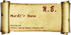 Murár Bene névjegykártya